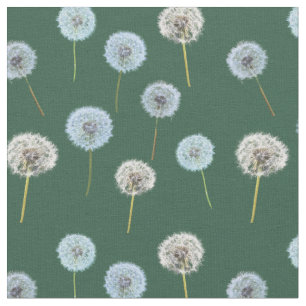 Dandelion Dandelion Clocks Photo Print Grönt Tyg