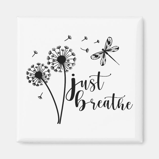 Dandelion Dragonfly Breathe Magnet (Framsidan)