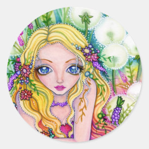 * Dandelion fairy rike * Sticker Runt Klistermärke