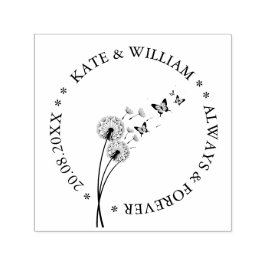 Dandelion floral Save the date Wedding Självfärgande Stämpel