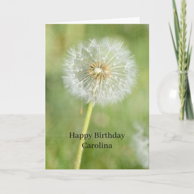 Dandelion Flower Birthday Kort (Framsida)