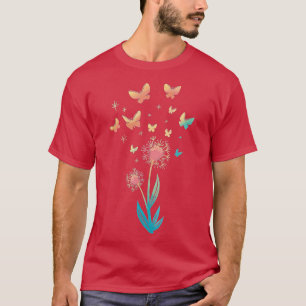 Dandelion Flower Butterfly for Butterfly Älskare S T Shirt