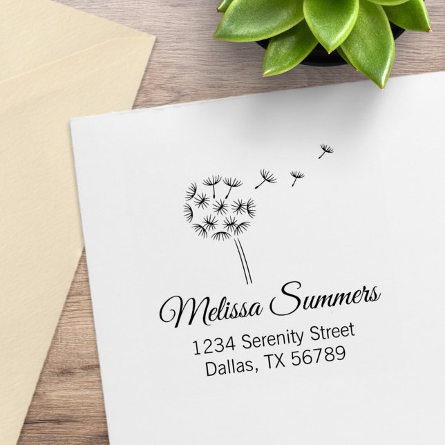 Dandelion Flower Fallskärm Adress Stämpel (Skapare uppladdad)