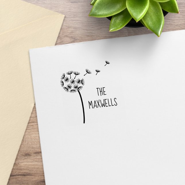 Dandelion Flower Fallskärm Family Namn 1x1 Stämpel (Skapare uppladdad)