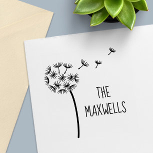 Dandelion Flower Fallskärm Family Namn Självfärgande Stämpel