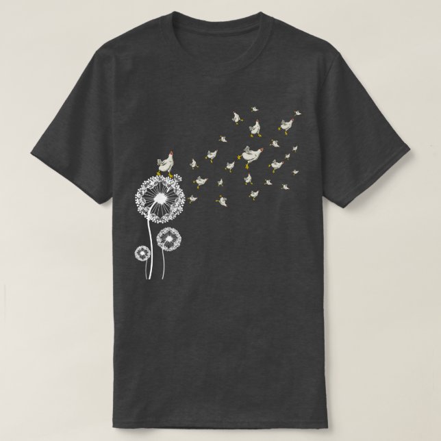 Dandelion Flower Farm Farmer Chicken T Shirt (Design framsida)