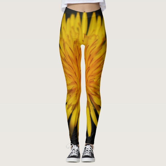 Dandelion Flower lecna Leggings (Framsida)