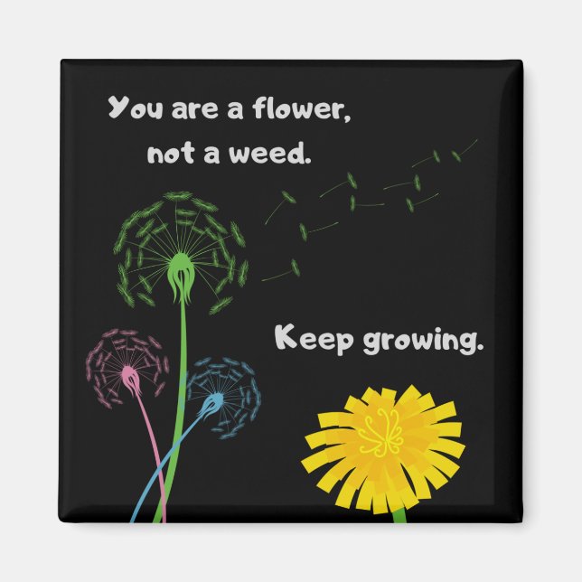 Dandelion Flower not Ogräs Fridge Magnet (Framsidan)