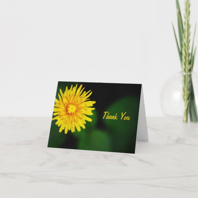 Dandelion Flower Tackkort Card (Framsida)