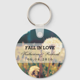 Dandelion Flower Wedding Favor Keepsaki Keychain Nyckelring