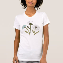 Dandelion Flowers Blue Grått T Shirt