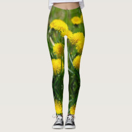 Dandelion Flowers Dandelions Gult Grönt Leggings