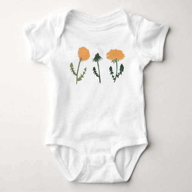 Dandelion Flowers Orange Blommigt Motif T Shirt (Framsida)