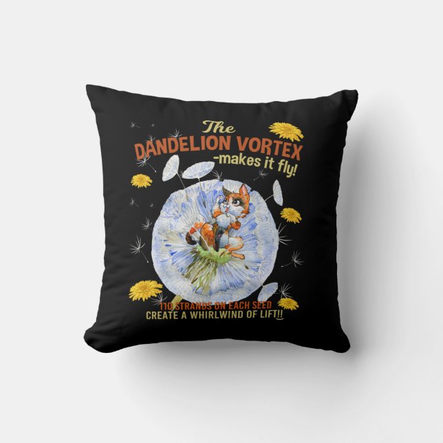 Dandelion Flowers - Science Seed Facts Kudde (Framsida)