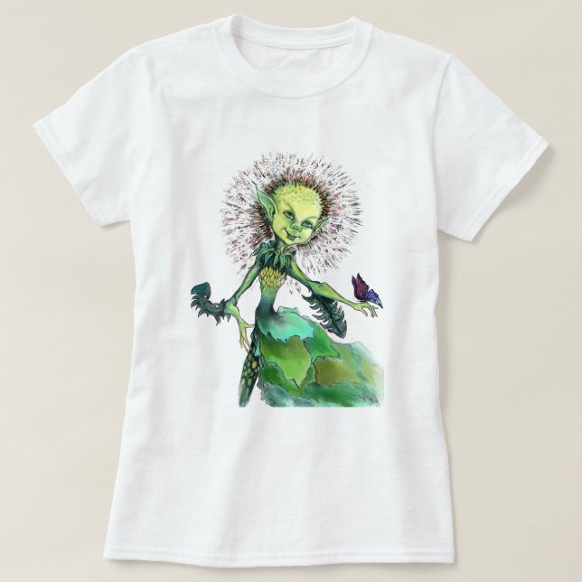 Dandelion Girl and Butterfly T-Shirt (Design framsida)