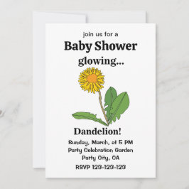 Dandelion Girl Baby Shower Inbjudningar