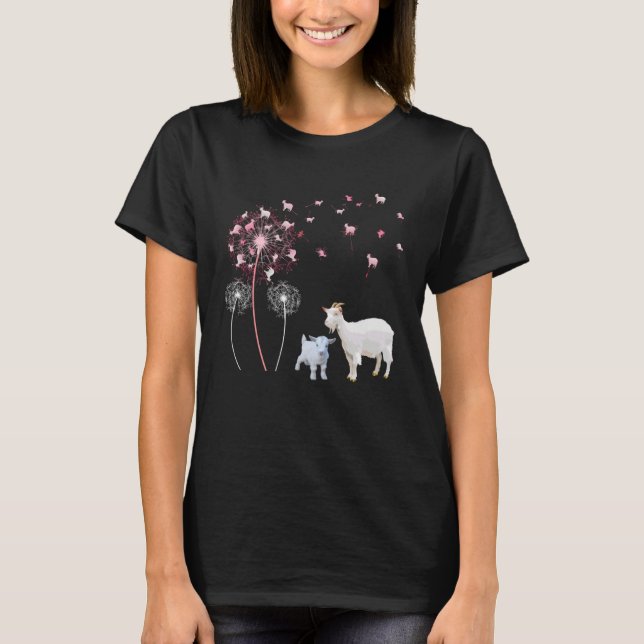 Dandelion Goat Cute Goat Farmer Floral Dandelion S T Shirt (Framsida)