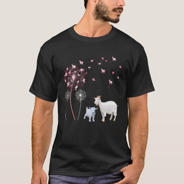 Dandelion Goat Cute Goat Farmer Floral Dandelion S T Shirt (Framsida)