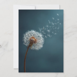 Dandelion Greeting Card on a Blue Background Julkort