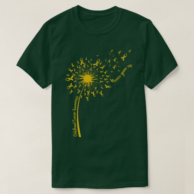 Dandelion Guld Ribbon Childnature Canceness S T Shirt (Design framsida)