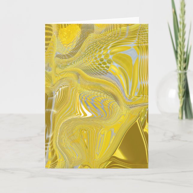 Dandelion Gult Metallic Twirl Art Card Tack Kort (Framsida)