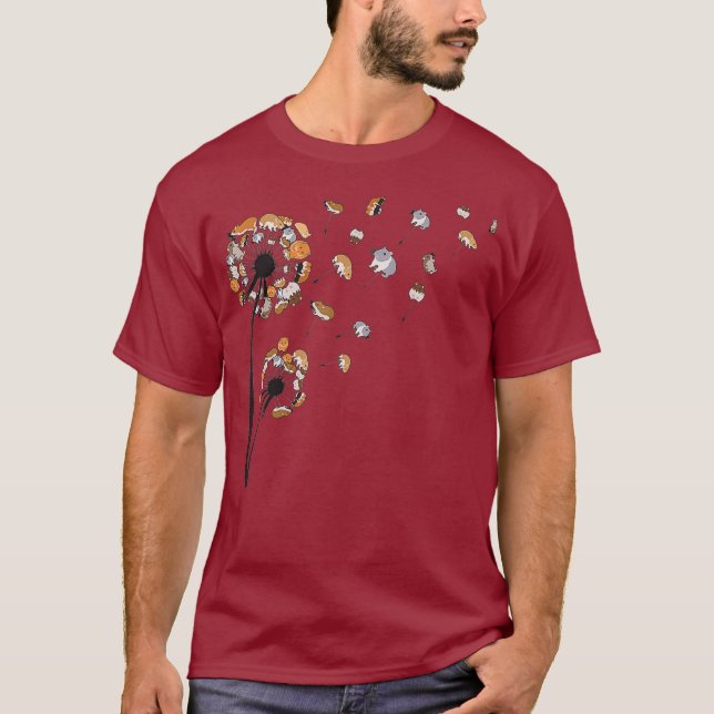 Dandelion Hamster Flower Shirt Cute Träd Gift T (Framsida)