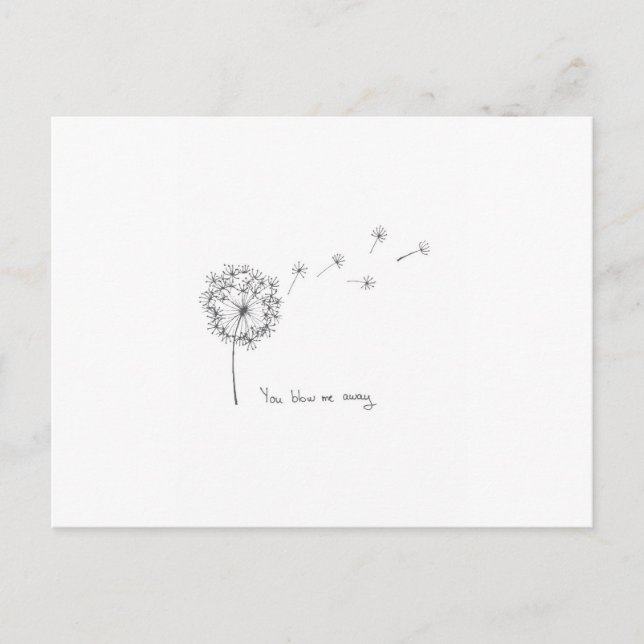 Dandelion hand illustrerade ett roligt kort för Va (Framsida)