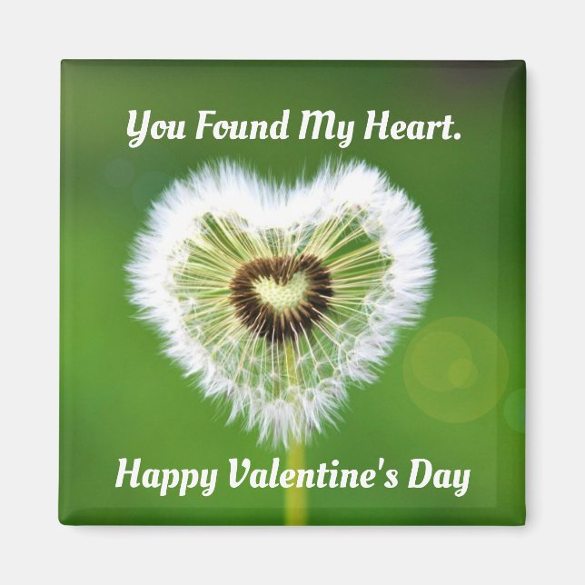Dandelion Heart Square Magnet (Framsidan)