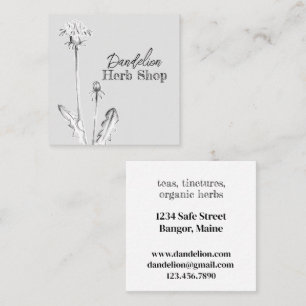 Dandelion Herb Shop Medicinal Plant Fyrkantigt Visitkort