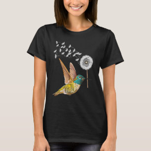 Dandelion Hummingbird Flower for Fågelskådare Herb T Shirt
