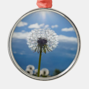 Dandelion i ljus julgransprydnad metall