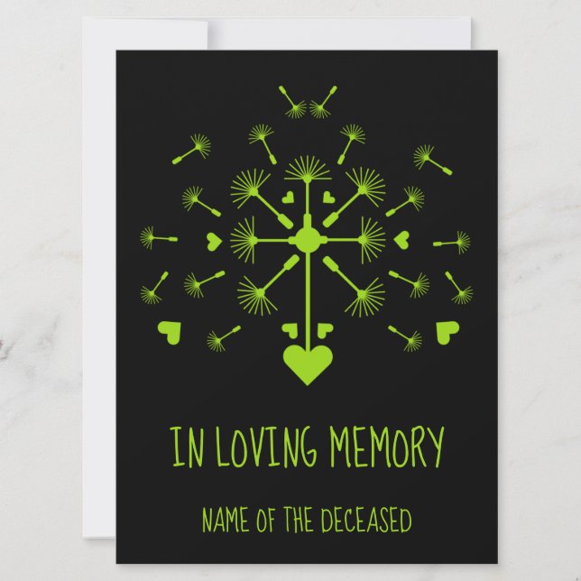 Dandelion i Vinden i trä för flytande minnen Kort (Framsida)