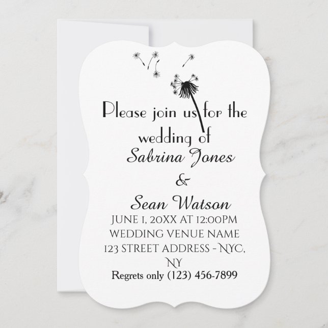 Dandelion Inbjudningar (Framsida)