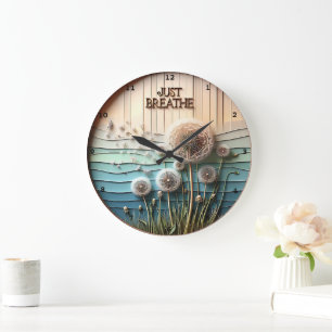 Dandelion "Just Breathe" Serene Stor Klocka
