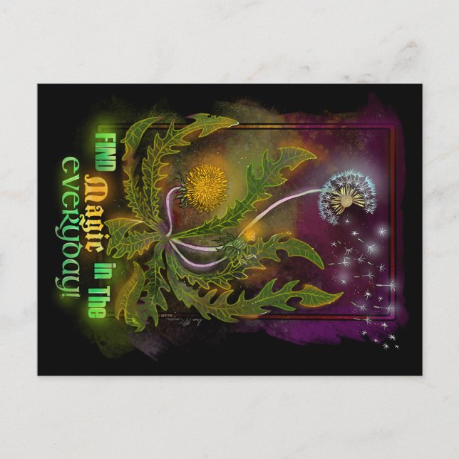 Dandelion Magic in Varje dag! Helg Vykort (Framsida)