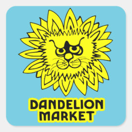 Dandelion Market Fyrkantigt Klistermärke
