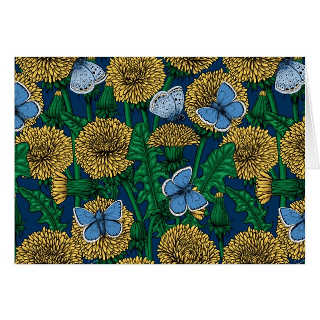 Dandelion medow hälsningskort (Framsidan Horizontal)