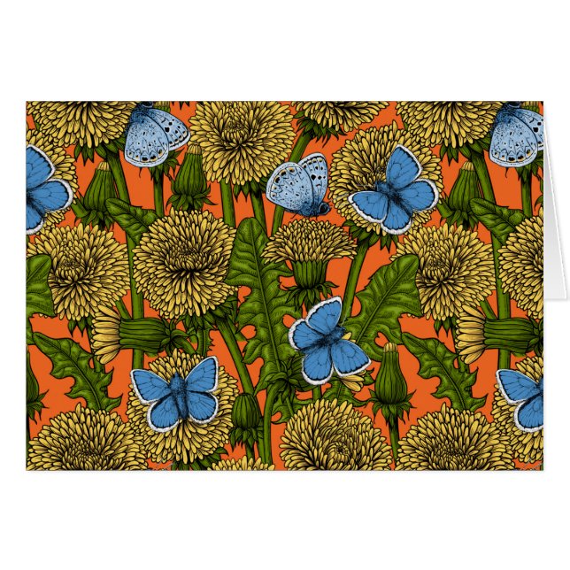 Dandelion medow hälsningskort (Framsidan Horizontal)