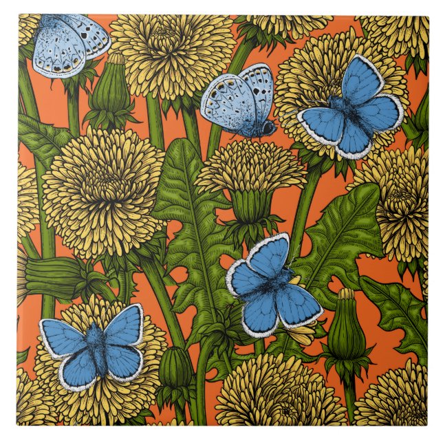 Dandelion medow kakelplatta (Framsidan)