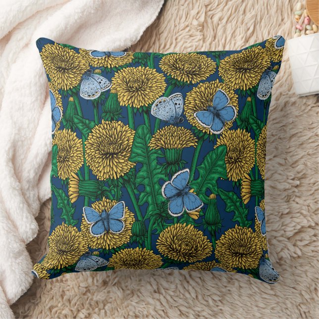 Dandelion medow kudde (Filt)