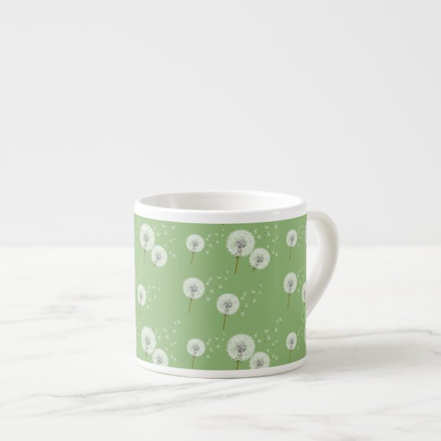 Dandelion Mönster om Grönten Espressomugg (Framsida höger)