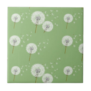 Dandelion Mönster om Grönten Kakelplatta