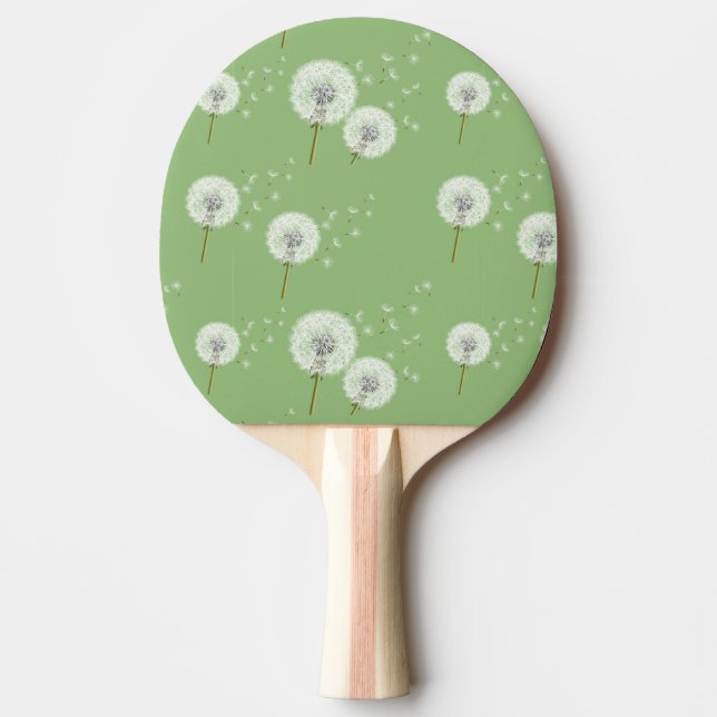 Dandelion Mönster om Grönten Pingisracket (Framsidan)