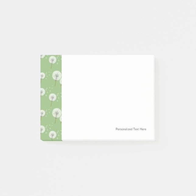 Dandelion Mönster om Grönten Post-it Block (Framsida)