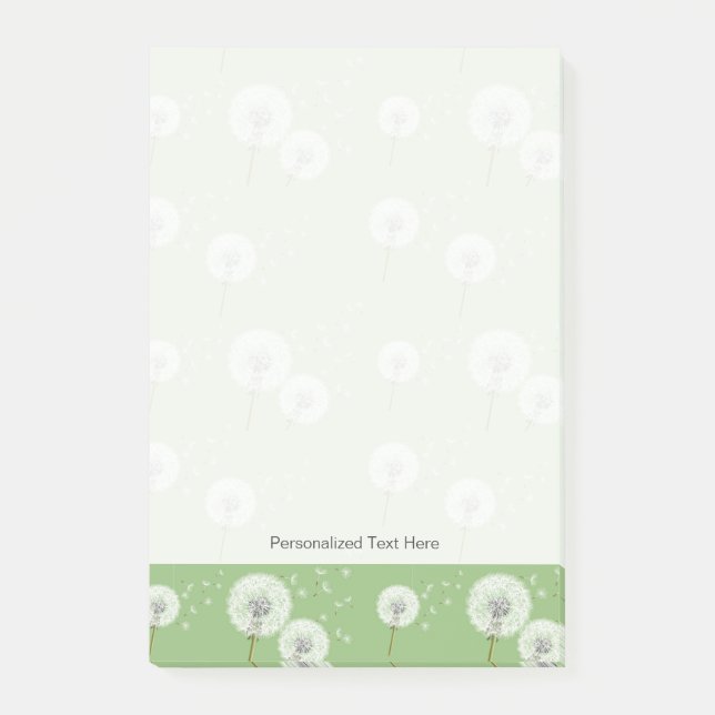 Dandelion Mönster om Grönten Post-it Block (Framsida)