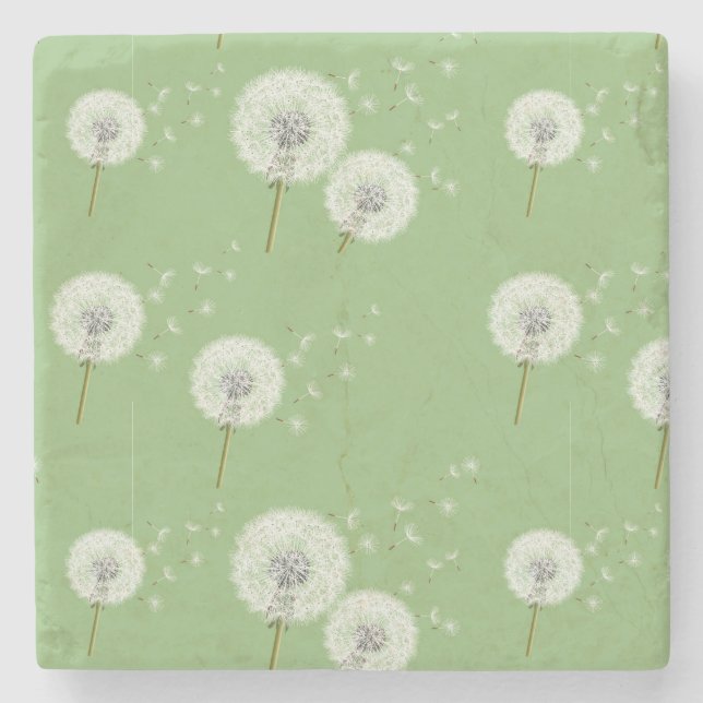 Dandelion Mönster om Grönten Stenunderlägg (Framsidan)