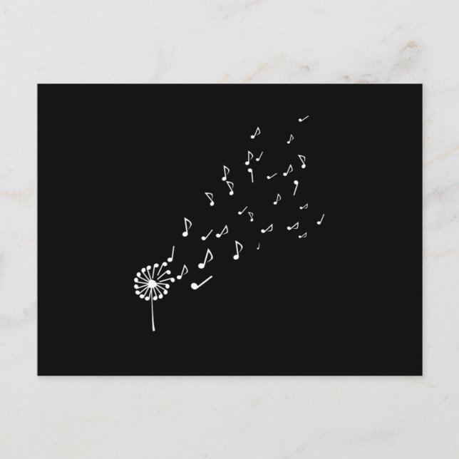 Dandelion Musik noter Piano Player Pianist Gift Vykort (Framsida)