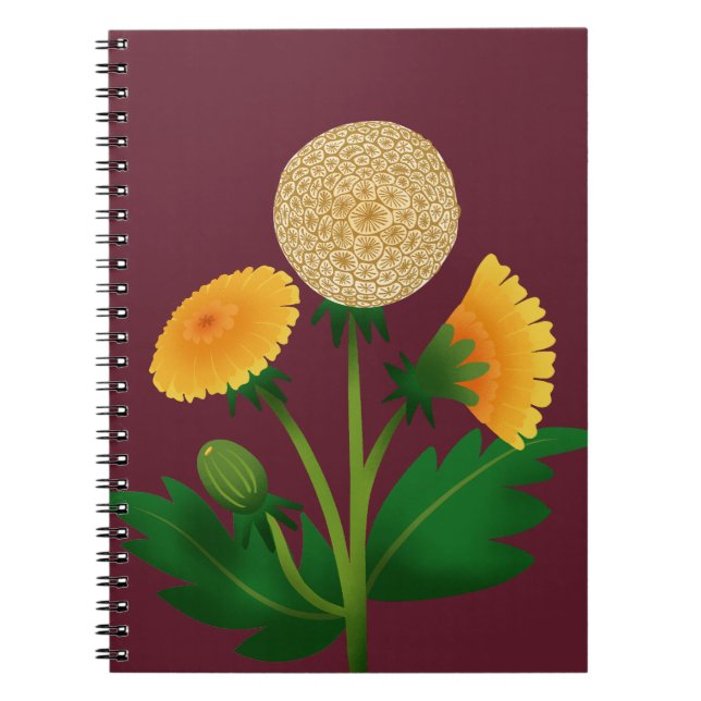 Dandelion Notebook Anteckningsbok (Framsidan)