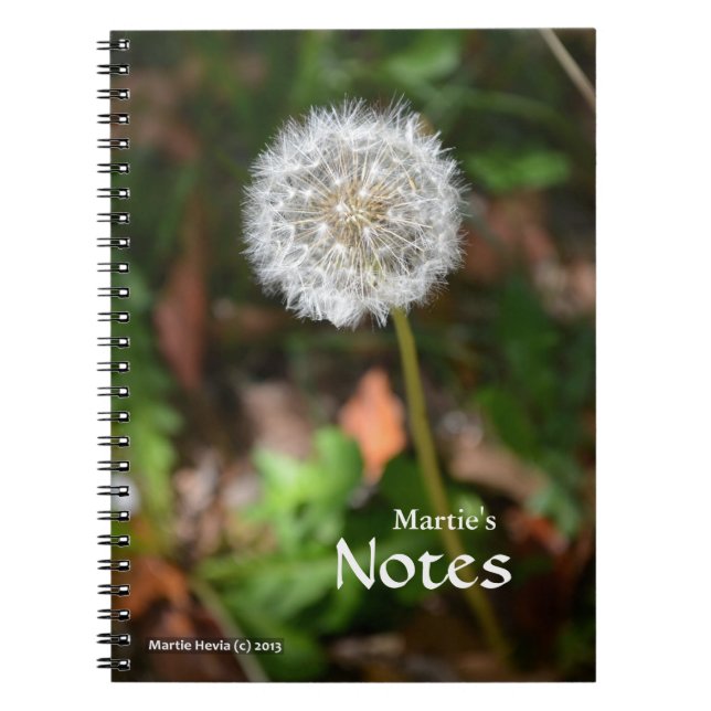 Dandelion Notebook Anteckningsbok Med Spiral (Framsidan)