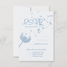 Dandelion Önskemål Bröllop på Mjuk kalk, RVSP-kort